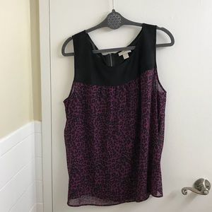 Shear Leopard Print Sleeveless Blouse